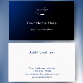 Modern Blue Gradient Add Logo Custom Professional 名刺