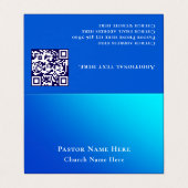Modern Blue Gradient Custom Text QR Code Pastor 名刺 (外部フラット)