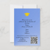 Modern Blue Gradient Grad Party Invite Enclosure カード (裏面)