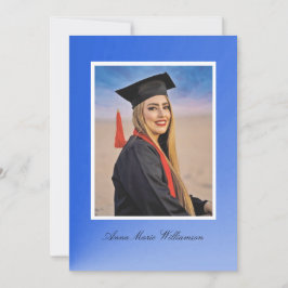 Modern Blue Gradient Graduation Announcement 招待状