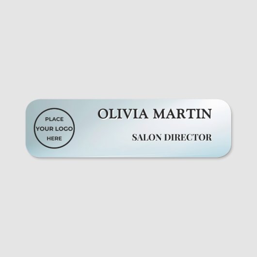 Modern Blue Gradient Magnetic Name Badge Custom 名札 (正面)