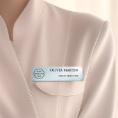 Modern Blue Gradient Magnetic Name Badge Custom 名札