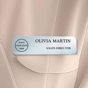 Modern Blue Gradient Magnetic Name Badge Custom 名札