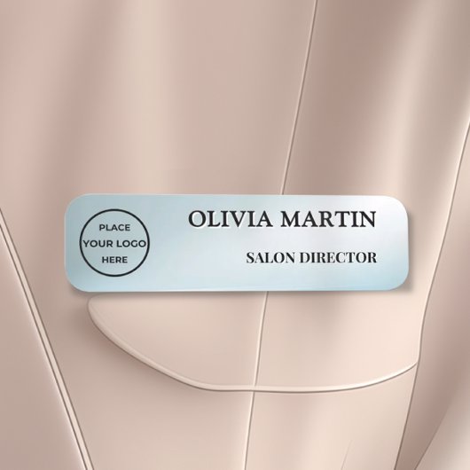Modern Blue Gradient Magnetic Name Badge Custom 名札