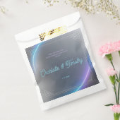 Modern Blue Gray Purple Electric Neon Glow Wedding フェイバーバッグ (封をした状態)