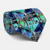 Modern blue green black and grey jazz musicians ネクタイ (ロール)