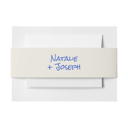 Modern Blue Hand Written Pastel Wedding 招待状ベリーバンド (正面例)