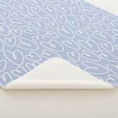 Modern Blue Heart シェルパブランケット (3/4)