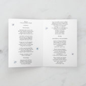 Modern Blue Hydrangea Floral Wedding Program プログラム (内部)