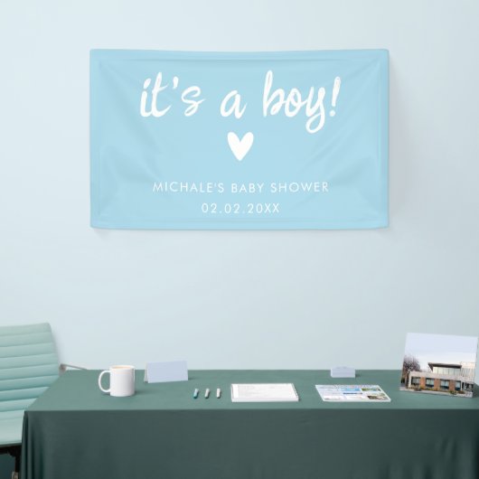 Modern Blue it's a BOY Baby Shower 横断幕 (トレードショー)