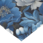 Modern Blue Ivory Floral Decorative Tablecloth テーブルクロス (アングル)