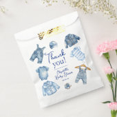 Modern Blue Jean Baby Denim Themed Baby Shower フェイバーバッグ (封をした状態)