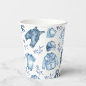 Modern Blue Jean Baby Denim Themed Baby Shower 紙コップ (裏面)
