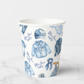 Modern Blue Jean Baby Denim Themed Baby Shower 紙コップ (正面)