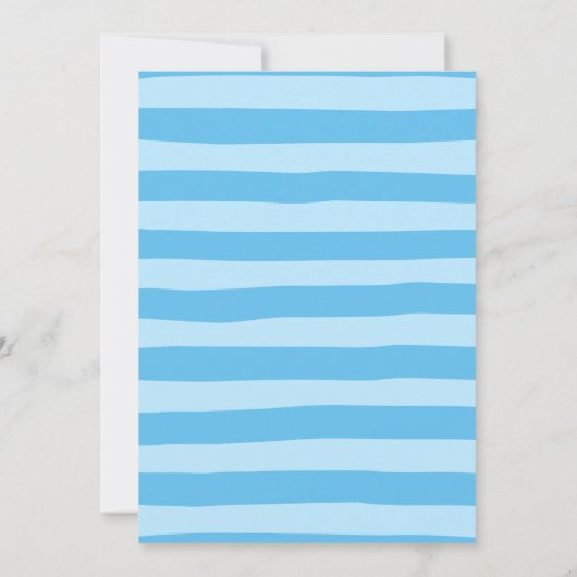 Modern Blue Kids Bowling Birthday Party 招待状 (裏面)