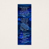Modern Blue Marble Memorial Poem Funeral Bookmark (裏面)