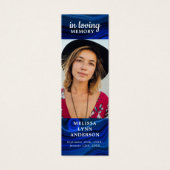 Modern Blue Marble Memorial Poem Funeral Bookmark (正面)