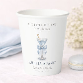 Modern Blue Martini Boy Baby Shower Party 紙コップ