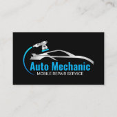 Modern Blue Mechanic Automotive Service 名刺 (正面)