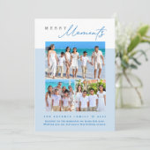 Modern blue “Merry Moments” Multi-Photo family シーズンカード (スタンド正面)