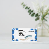 Modern Blue Minimalist Eye Illustration Lash  名刺 (スタンド正面)
