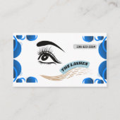 Modern Blue Minimalist Eye Illustration Lash 名刺 (正面)