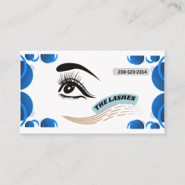 Modern Blue Minimalist Eye Illustration Lash  名刺