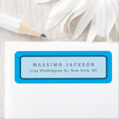 Modern Blue Minimalist Plain Elegant Name Custom ラベル (インサイチュ)