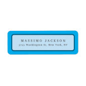 Modern Blue Minimalist Plain Elegant Name Custom ラベル (正面)