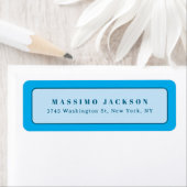 Modern Blue Minimalist Plain Elegant Name Custom ラベル (インサイチュ)