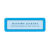 Modern Blue Minimalist Plain Elegant Name Custom ラベル (正面)