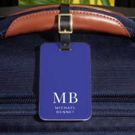 Modern Blue Monogram ラゲッジタグ