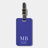 Modern Blue Monogram ラゲッジタグ (正面縦)