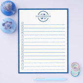 Modern Blue Monogram Name To Do List チラシ (シングル)
