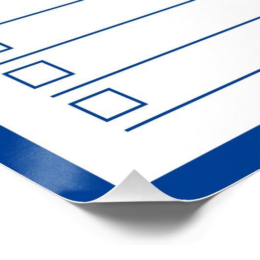 Modern Blue Monogram Name To Do List ポスター (コーナー)