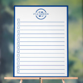 Modern Blue Monogram Name To Do List Dry Erase アクリルサイン (ニュートラル)