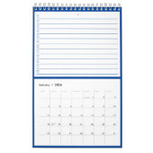 Modern Blue Monogram Name To Do Lists カレンダー (1月 2026)