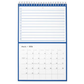 Modern Blue Monogram Name To Do Lists カレンダー (3月 2026)