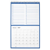 Modern Blue Monogram Name To Do Lists 11” x 7" カレンダー (1月 2027)