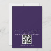 Modern Blue Navy Gold Ocean QR Code Wedding 招待状 (裏面)