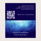 Modern Blue Nebula Custom Text QR Code Pastor 名刺 (外部フラット)