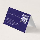 Modern Blue Nebula Custom Text QR Code Pastor 名刺 (裏面)