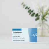 Modern Blue Nurse Business Card | Home Care Health 名刺 (スタンド正面)