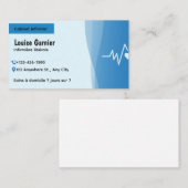 Modern Blue Nurse Business Card | Home Care Health 名刺 (正面/裏面)