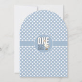 Modern Blue One Silly Goose 1st Birthday Party 招待状 (裏面)