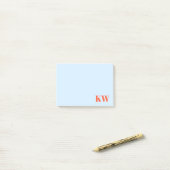 Modern Blue Orange Monogram Initials Personalized ポストイット (デスク上)