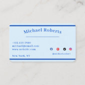 Modern Blue Paint Splash Creative with QR Code 名刺 (裏面)