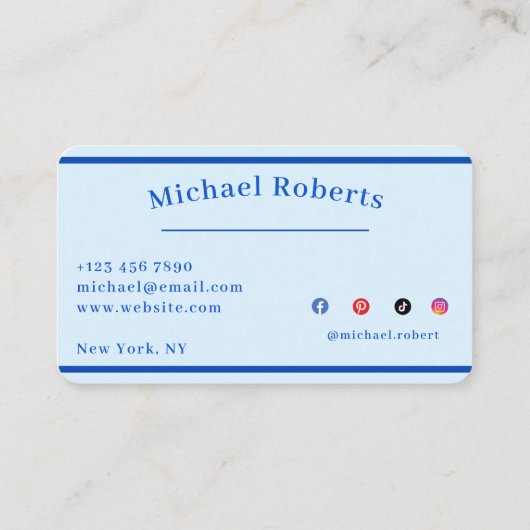 Modern Blue Paint Splash Creative with QR Code 名刺 (裏面)