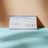 Modern Blue Paint Splash Creative with QR Code 名刺