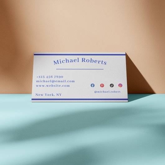 Modern Blue Paint Splash Creative with QR Code 名刺